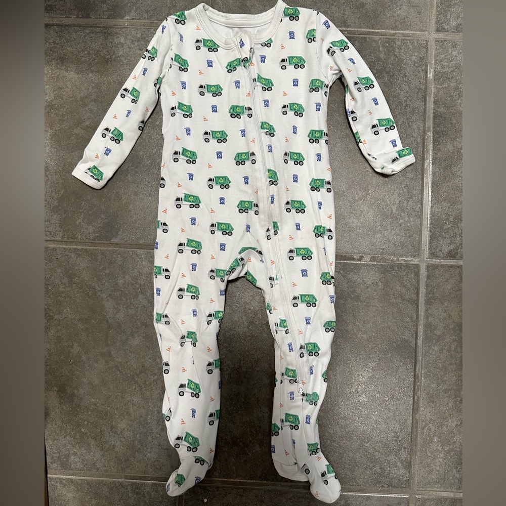 1212 Recycle Truck Pajamas onesie organic cotton